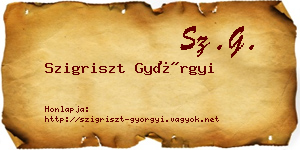 Szigriszt Györgyi névjegykártya